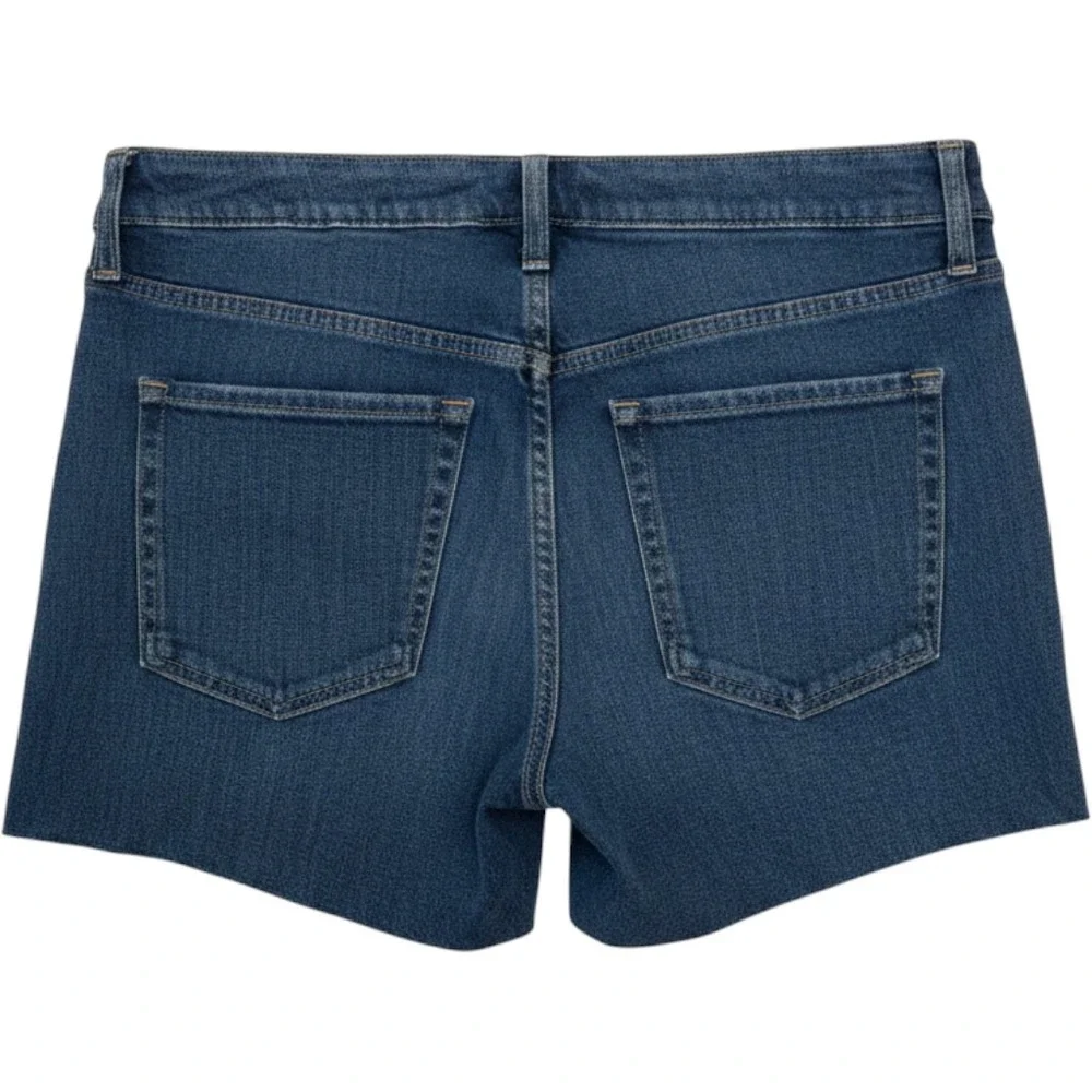 Old Navy OG Straight High Rise Distressed Denim Shorts Medium Wash Blue Size 10 - Picture 2 of 4